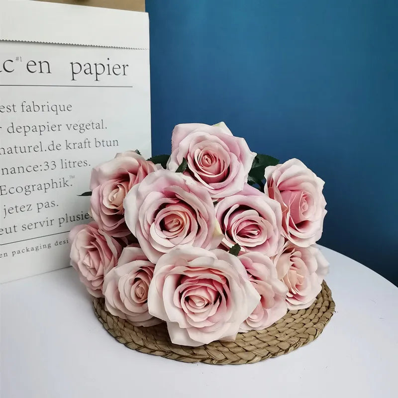 bouquet de roses artificielles pour mariage et décoration intérieure - vue 9 sur 30