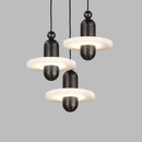 suspension LED en marbre et aluminium avec cordon réglable