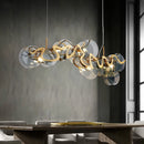 Suspension en verre et métal doré E14