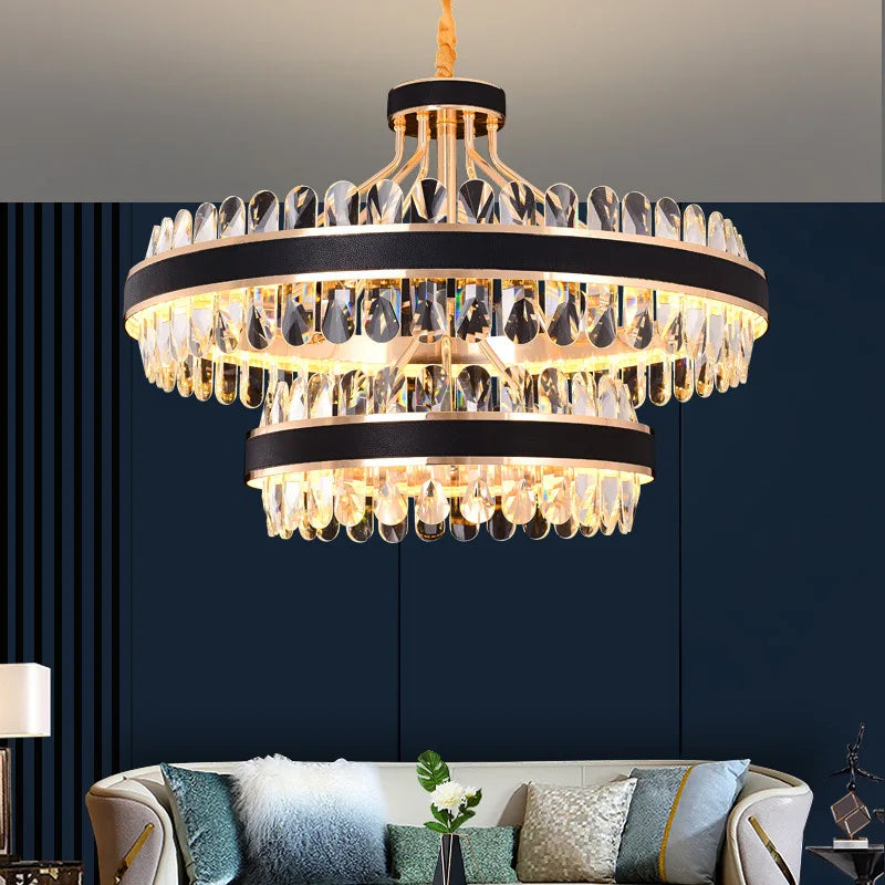 lustre moderne en cristal led winfordo pour décoration intérieure - vue 3 sur 10