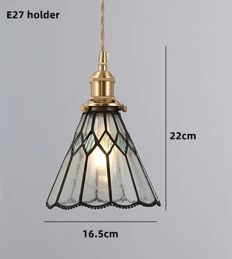 suspension nordique en verre teinté et cuivre élégant - vue 10 sur 25