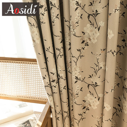 Rideau occultant motif floral moderne pour chambre salon - vue 5 sur 7