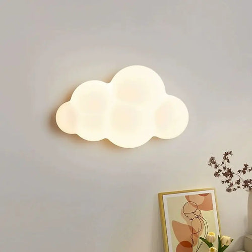 applique murale en forme de nuage pour enfants avec télécommande et gradation - vue 2 sur 8
