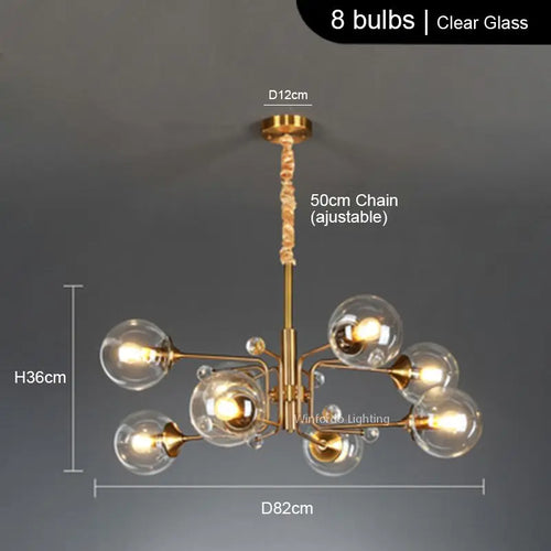 lustre led moderne 10 globes - vue 14 sur 18