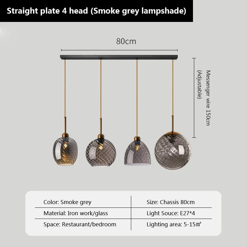suspension led moderne design boule de verre pour restaurant bar - vue 15 sur 23