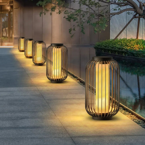 lampe solaire led cage à oiseaux pour jardin décoratif - vue 2 sur 9