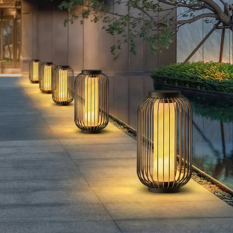 lampe solaire led cage à oiseaux pour jardin décoratif - vue 2 sur 9
