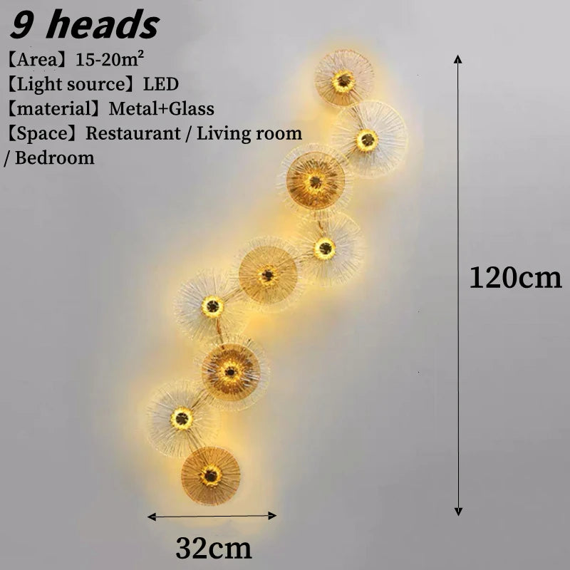 Nordique créatif LED verre applique moderne Simple combinaison applique salon chambre Restaurant luxe décoration applique murale - vue 11 sur 12