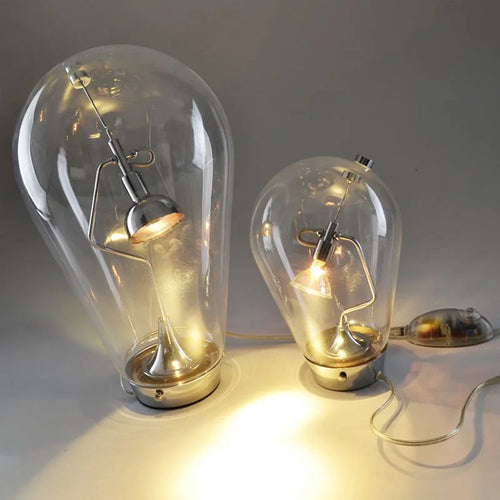 lampe de bureau magnétique moderne en verre transparent réglable - vue 2 sur 8