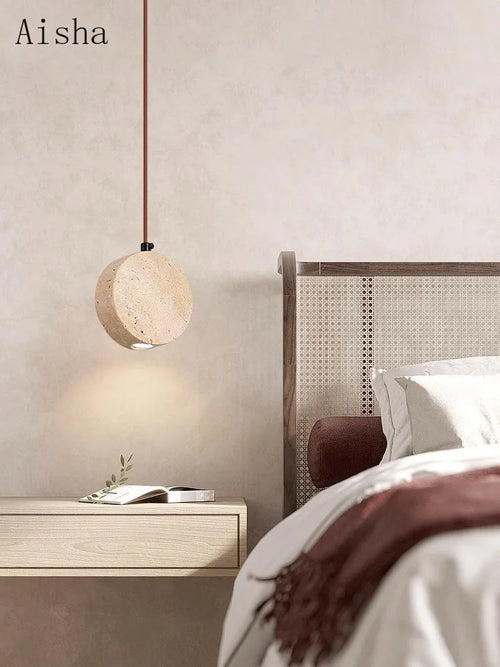 suspension japonaise wabi-sabi en pierre pour décoration intérieure - vue 6 sur 7