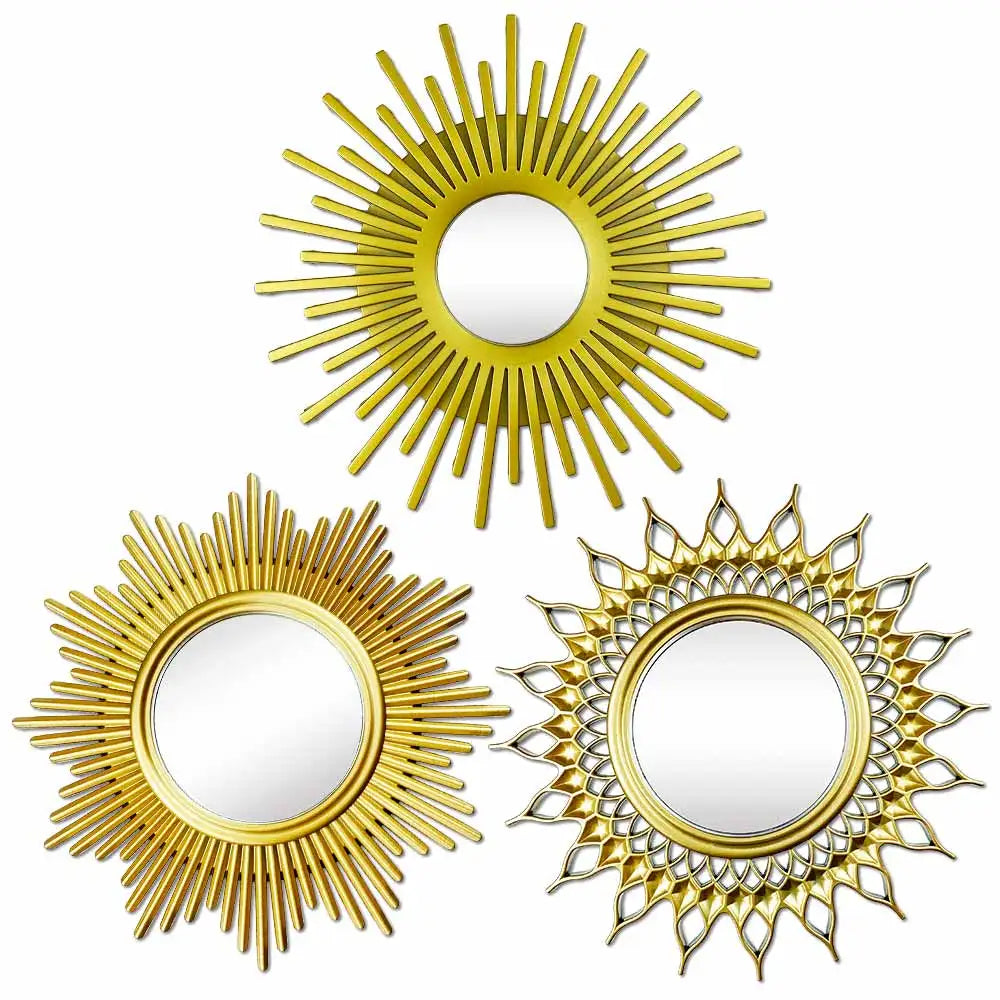 miroir soleil doré décoratif mural vintage boho pour intérieur