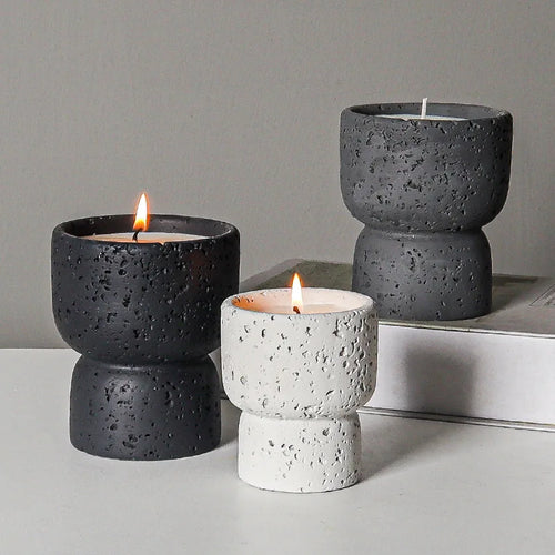 bougie parfumée en ciment style européen pour décoration artisanale - vue 2 sur 10