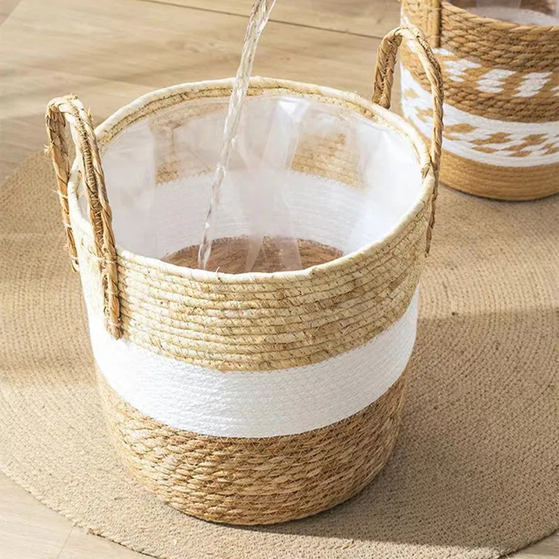 panier en osier naturel pour jardin et rangement décoratif - vue 4 sur 15
