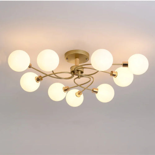 Plafonnier boule de verre nordique or noir pour salon chambre Hall suspension lampe décor à la maison éclairage Lustres Luminaires - vue 2 sur 9