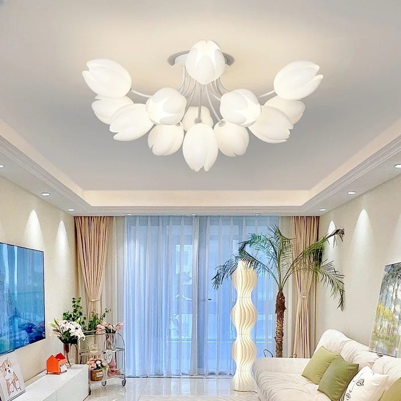 lustre moderne à led en fleurs de lys pour intérieur décoratif - vue 2 sur 10