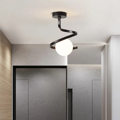 plafonnier led nordique boule verre - vue 2 sur 8