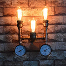 applique murale vintage steampunk en fer avec tuyau d'eau