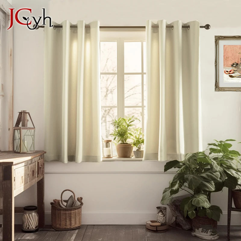 Rideau court occultant texture moderne pour chambre salon - vue 1 sur 12