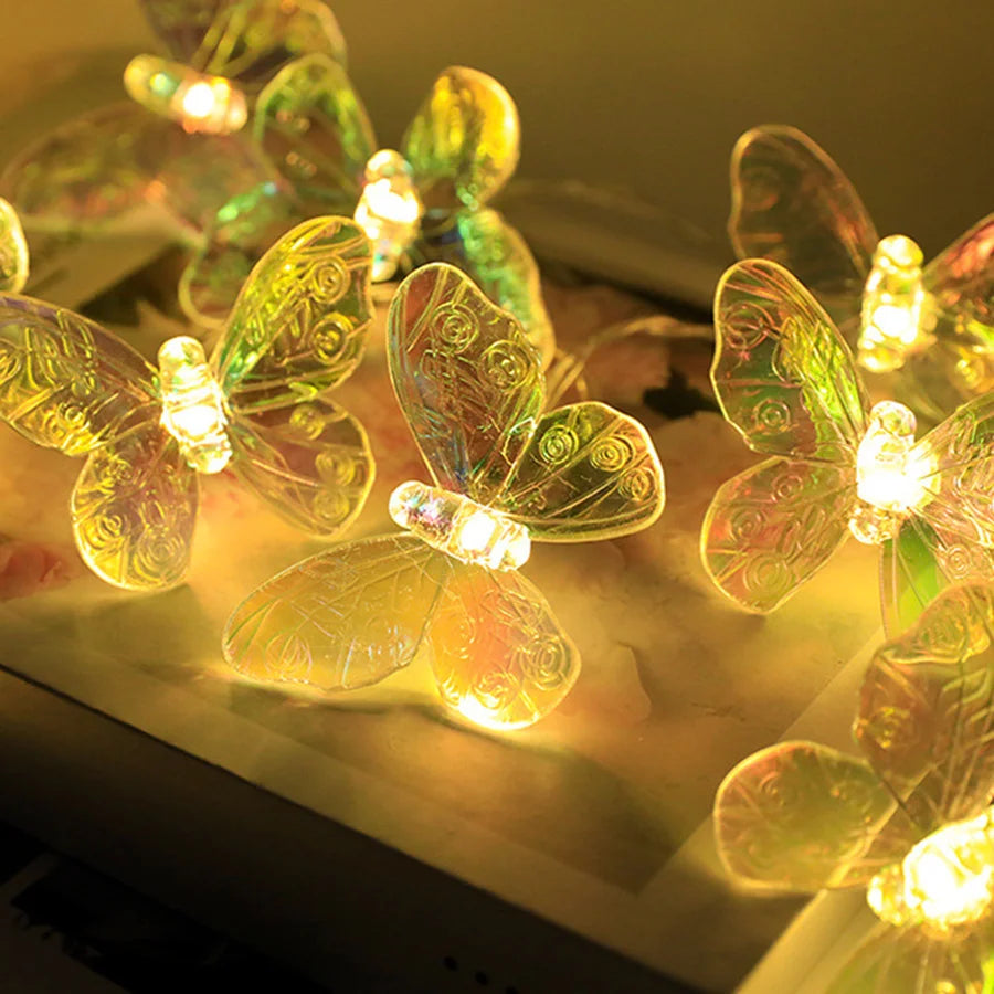 guirlande lumineuse papillon à led pour décoration festive - vue 4 sur 8