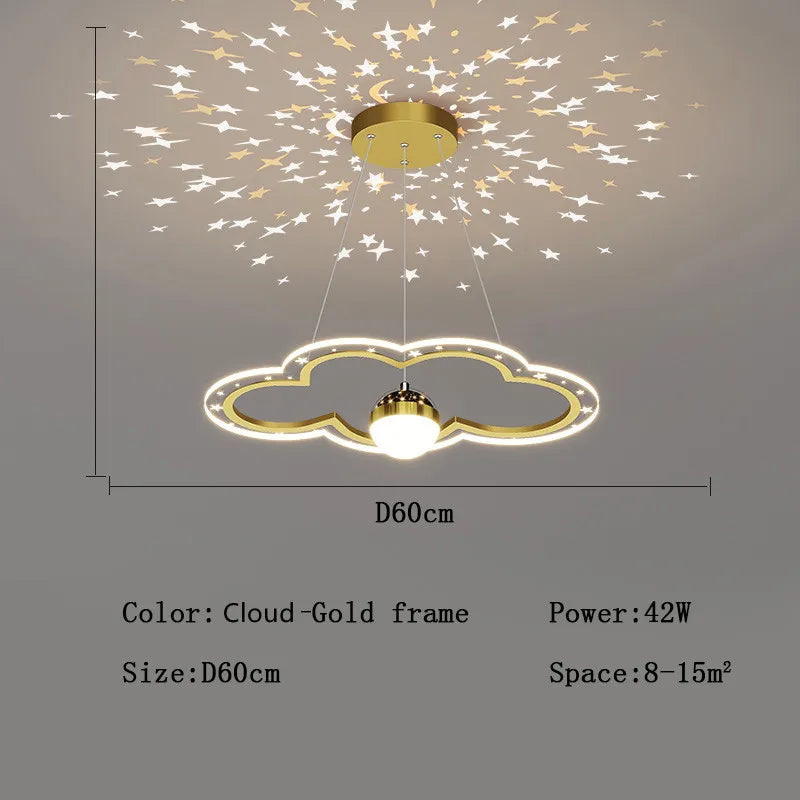 lustre étoile créatif lumineux pour chambre d'enfants - vue 12 sur 21