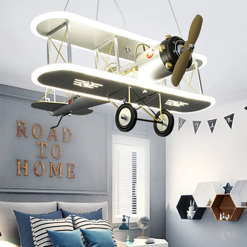 lustre créatif avion hélicoptère pour chambre enfant moderne - vue 5 sur 9