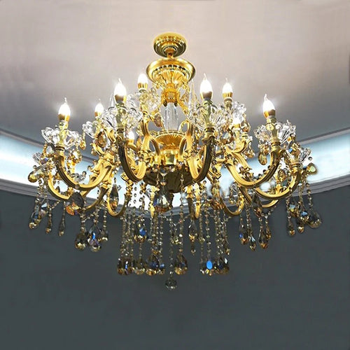 lustre en cristal moderne avec éclairage LED suspendu - vue 4 sur 18