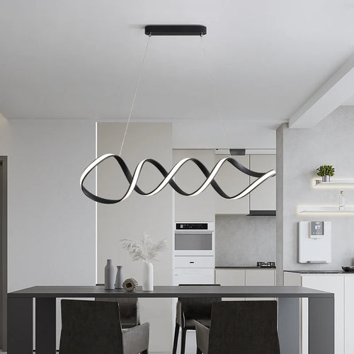 lustre nordique à led moderne atmosphérique et torsadé - vue 5 sur 14