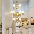 lustre à led en cuivre noir pour décoration d'hôtel élégant
