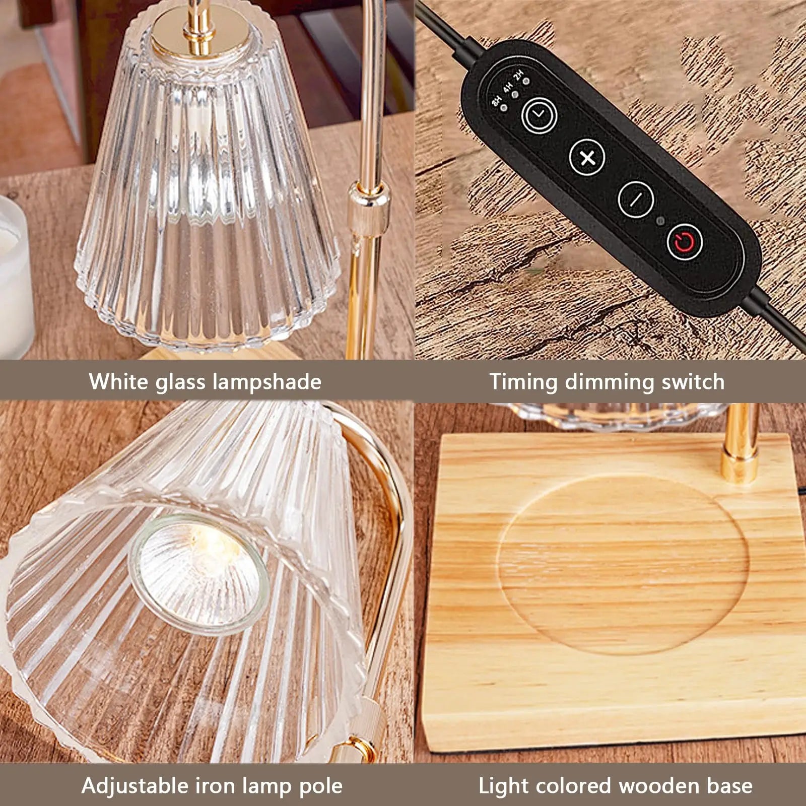 Lampe bureau chauffe-bougie minuterie intensité variable - vue 5 sur 6