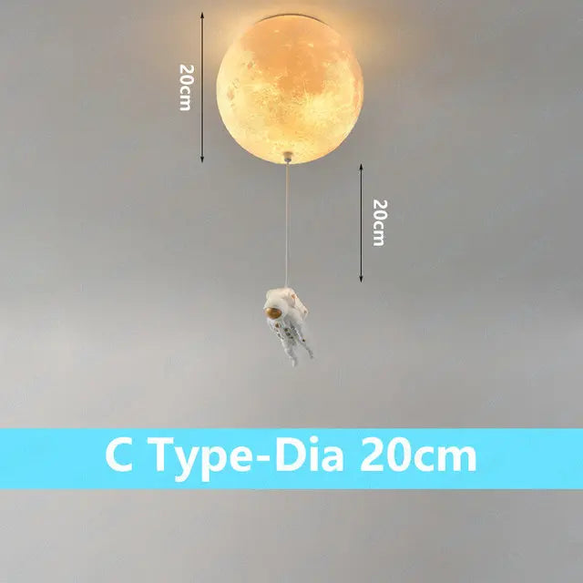 plafonnier lunaire décoratif avec astronaute idéal pour chambre - vue 11 sur 15