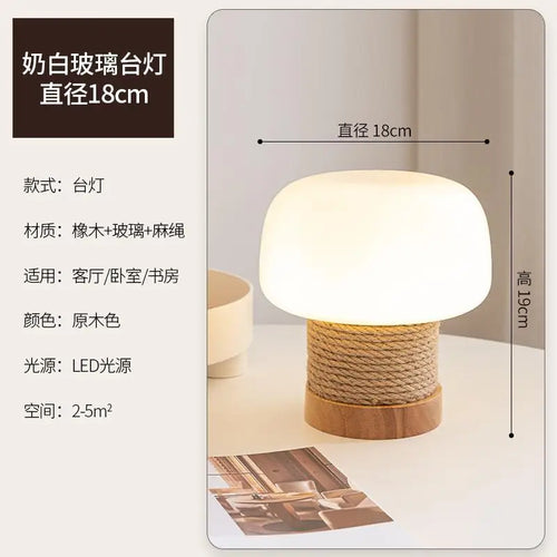 suspension wabi-sabi en verre blanc avec corde de chanvre - vue 10 sur 10