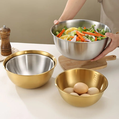 Set trois bols acier inoxydable cuisine mélange salades - vue 6 sur 5
