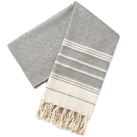 serviette de plage turque coton jacquard losanges pompons
