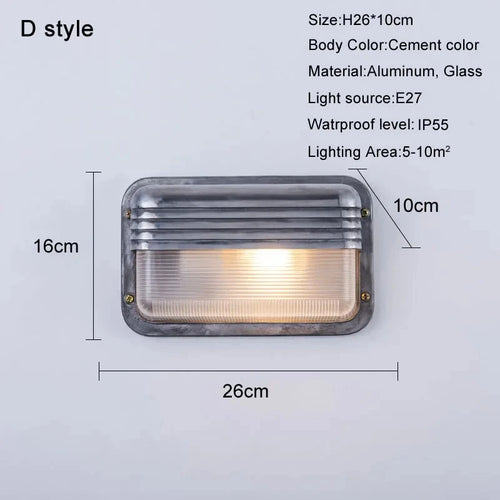 applique murale led rétro imperméable en aluminium idéale pour extérieur et intérieur - vue 8 sur 15