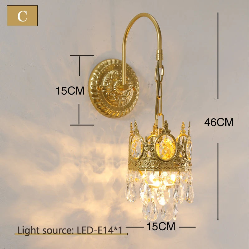 applique murale en cristal rétro pour décoration intérieure élégante - vue 9 sur 9