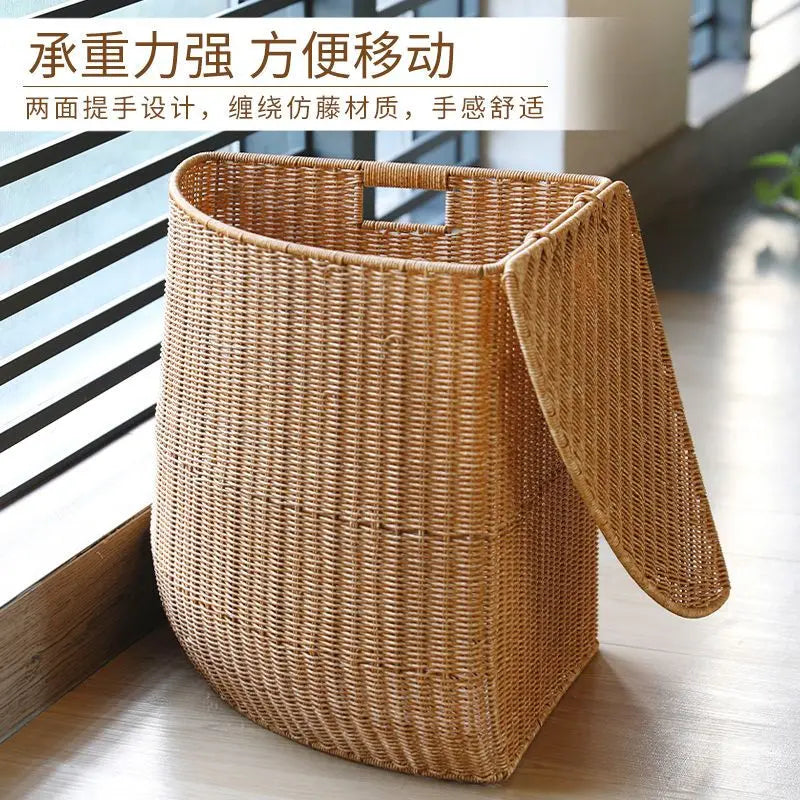 panier dangle tissé pour linge et rangement maison - vue 3 sur 14
