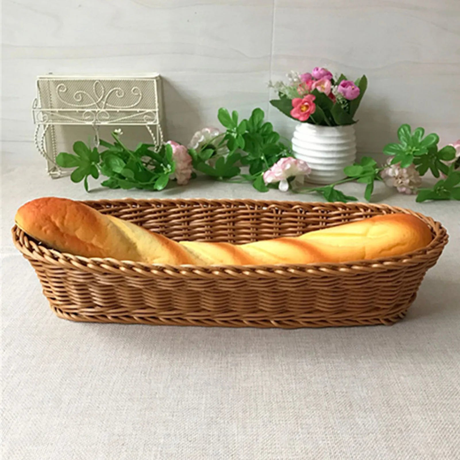 paniers ovales imitation rotin pour fruits et aliments - vue 3 sur 8