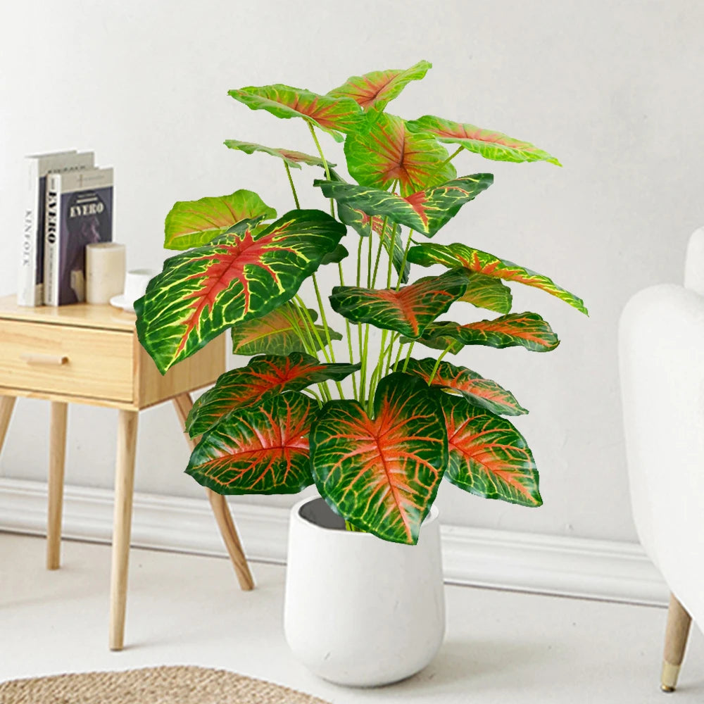 tortue tropicale artificielle avec branches et feuilles décoratives - vue 3 sur 9