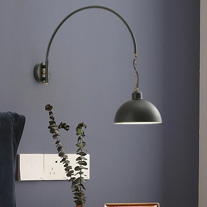 Long Pole Wall Lamps Industrial Vintage Living Room Wall Light Long Swing Arm Restaurant Dining Table Wall Mount Lights Black - vue 3 sur 14