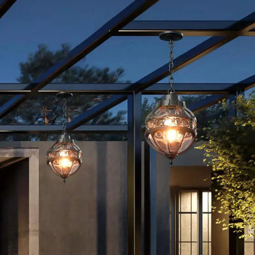 suspension industrielle en verre pour décoration intérieure et extérieure - vue 5 sur 10
