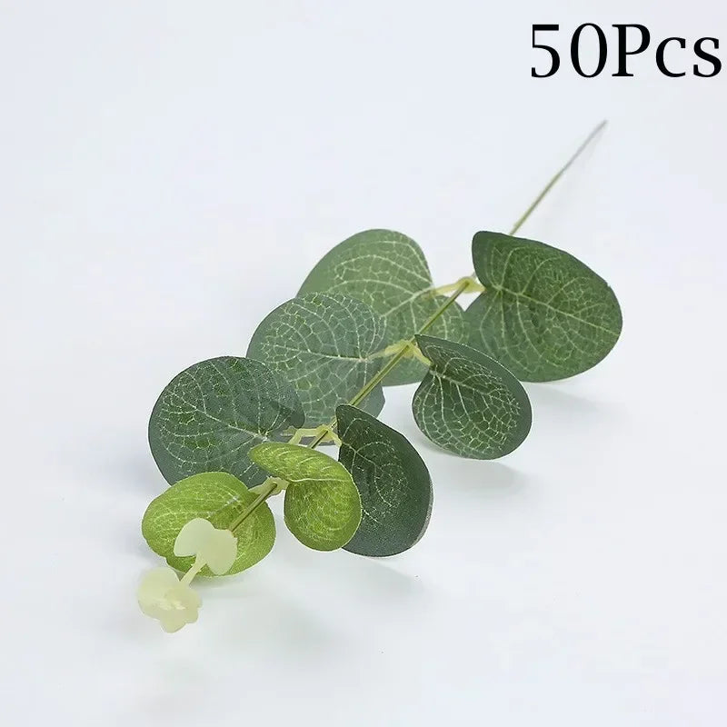 décoration de table branches d eucalyptus plantes artificielles pour mariage - vue 7 sur 7