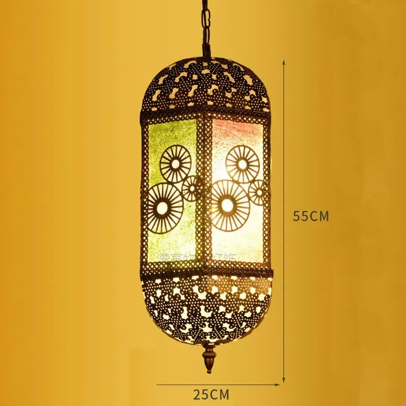 lustre suspendu asiatique décoratif pour intérieur bohème - vue 18 sur 18