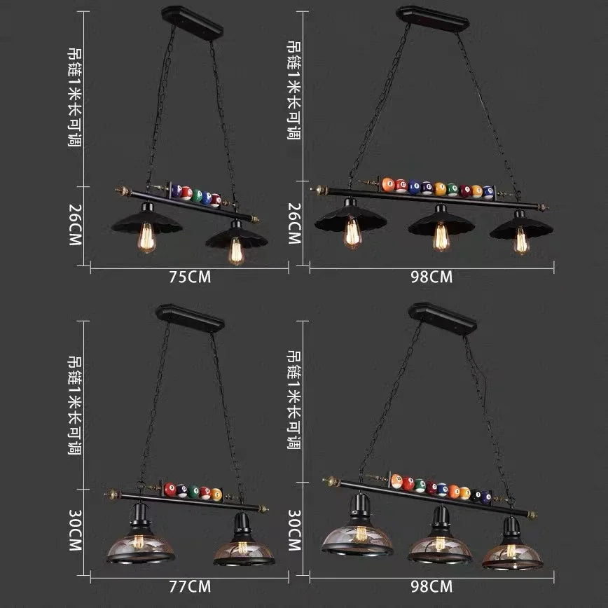 lustre rétro pour bar et billard décoration créative nostalgique - vue 4 sur 11
