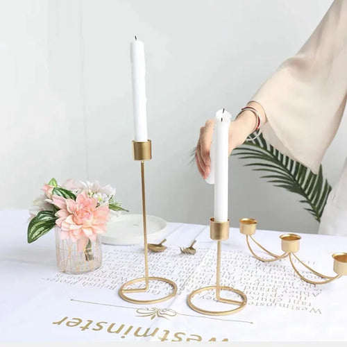 bougeoir en métal créatif pour décoration romantique de mariage - vue 5 sur 14
