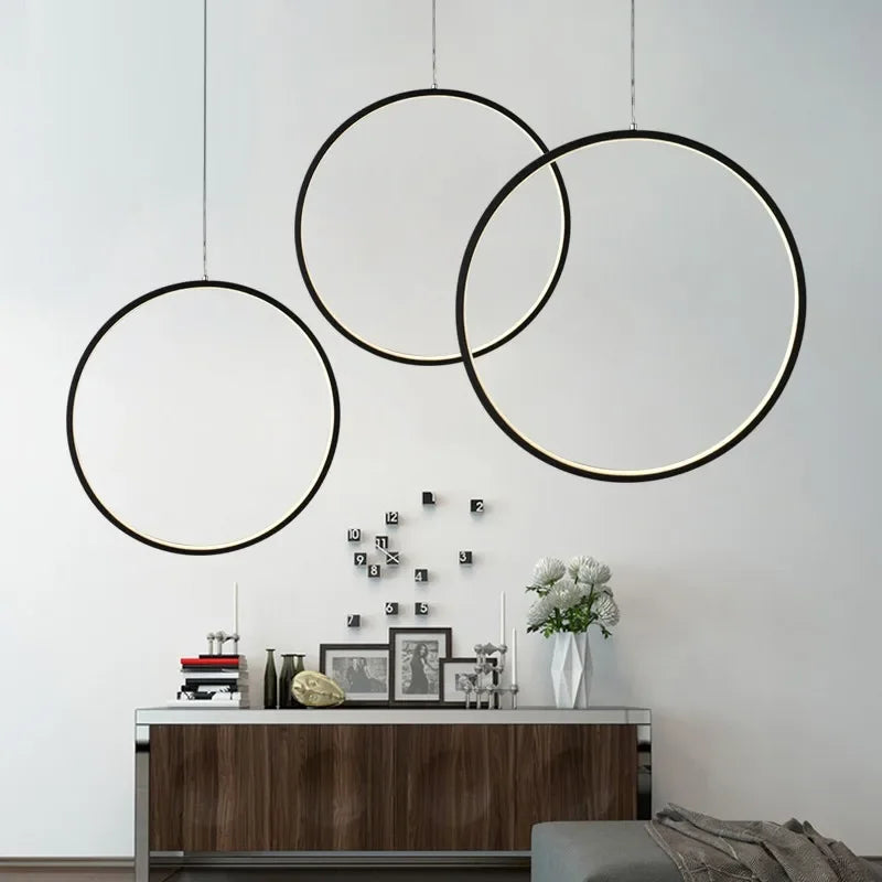 suspension circulaire à led pour intérieur moderne - vue 3 sur 8