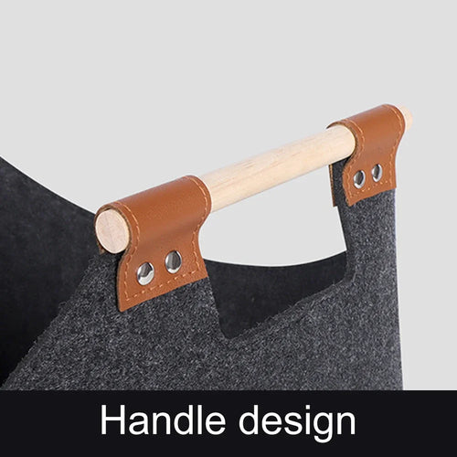 panier en feutre pliable pour rangement bois et vêtements - vue 7 sur 11