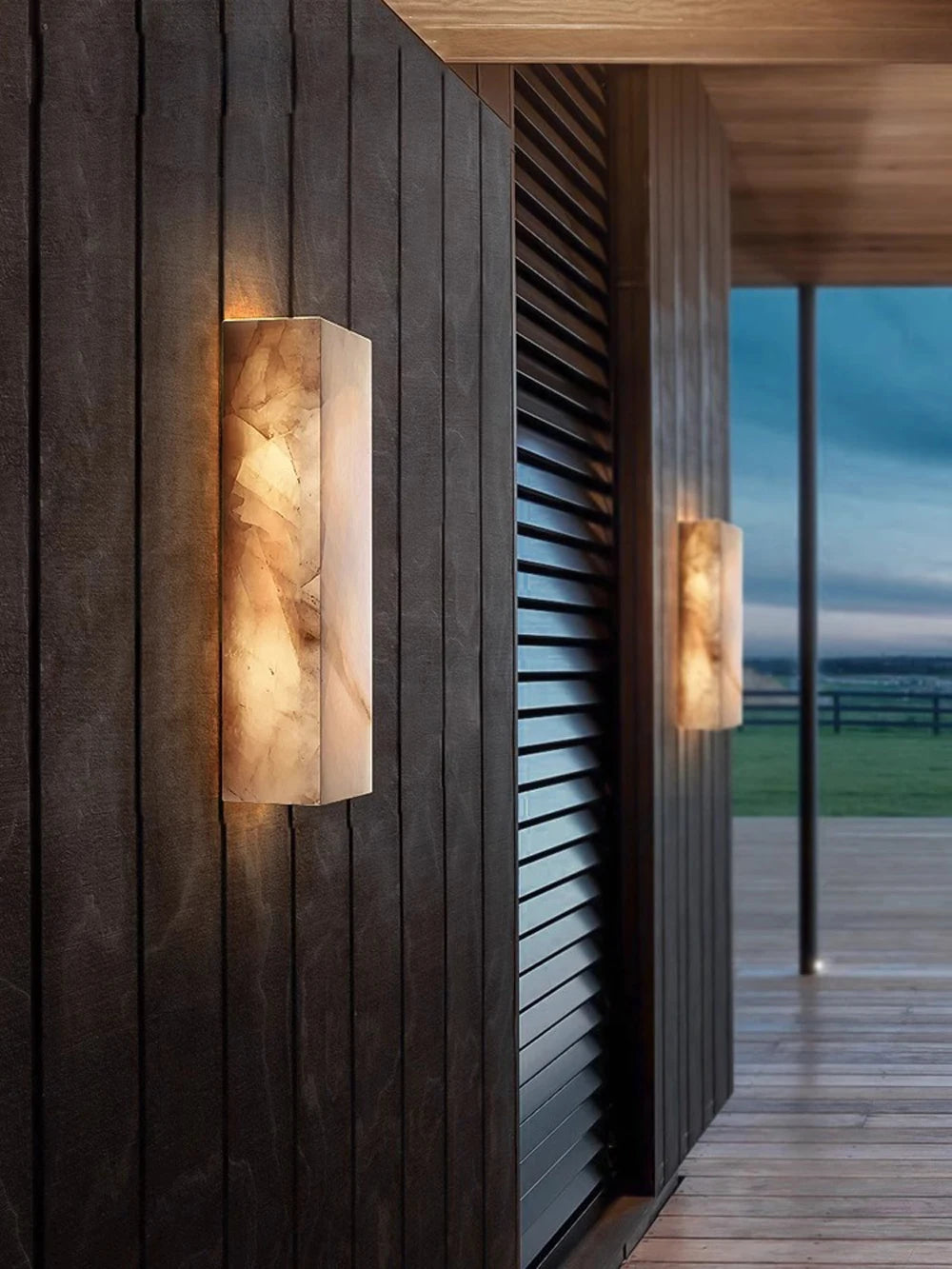 applique murale led marbre rétro pour extérieur étanche - vue 3 sur 9