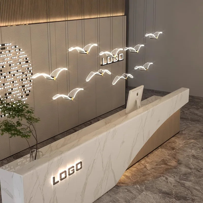 lustre moderne maison avec lumières pendantes pour le salon - vue 6 sur 10