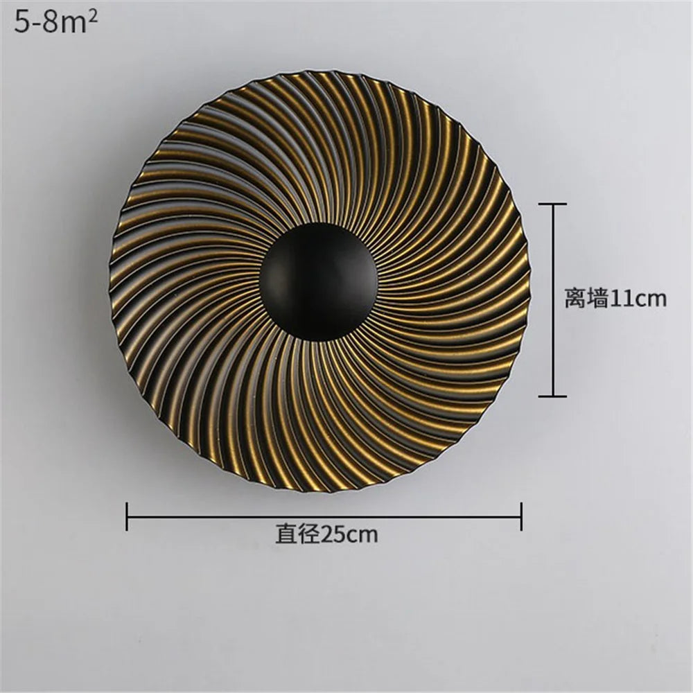applique murale LED ronde en métal nordique décoratif pour intérieur moderne - vue 15 sur 23