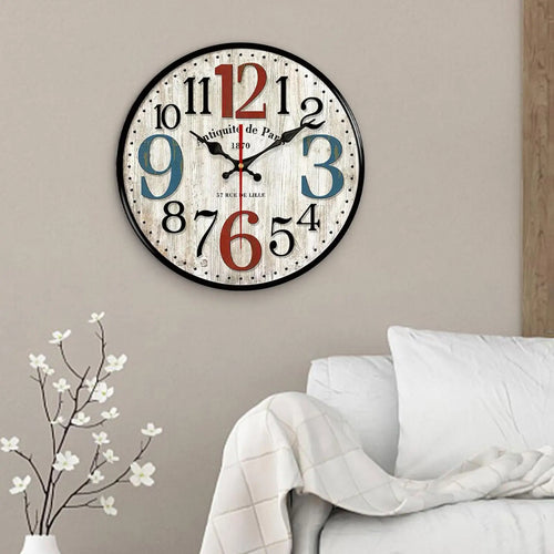 horloge murale en bois style européen silencieuse pour bureau et école - vue 11 sur 11